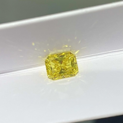 Radiant Cut Synthetic Lab Created Yellow Diamonds 2-2.99 قیراط