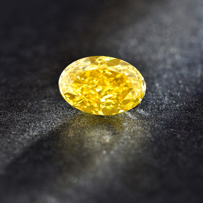 10 Mohs VVS-VS Oval Lab Created Canary Diamond دارای گواهینامه IGI