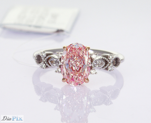 2.2ct IGI گواهینامه آزمایشگاهی رشد گلابی بیضی مصنوعی الماس کلاسیک سبک 18 قیرات حلقه طلایی سفید