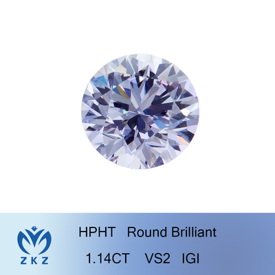 الماس رشد آزمایشگاهی قابل سفارشی 1.14 قیراط CVD HPHT گرد الماس سفید الماس های مصنوعی گواهی شده