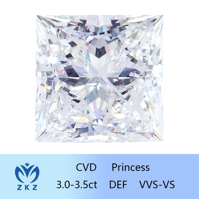 الماس گشاد CVD Lab Grown Princessless Shape 3ct~3.4ct Synthetic Diamond با گواهینامه IGI