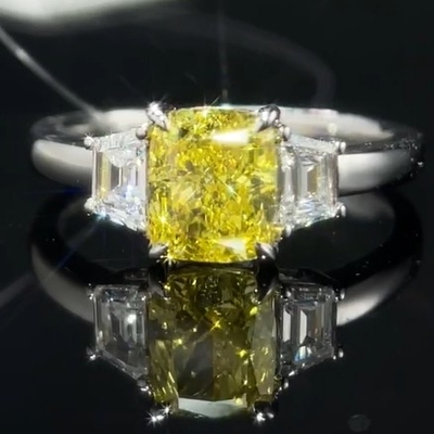 1.22ct حلقه الماس در آزمایشگاه با الماس زرد